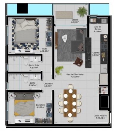 Apartamento 2 dormitórios c/ 1 suíte - URB 423 Bairro Americano- Lajeado - RS