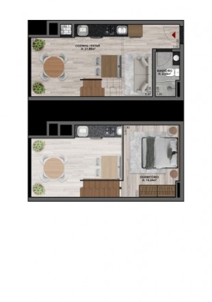 Apartamento 2 dormitórios c/ lavabo - ED AURA Bairro Florestal - Lajeado - RS
