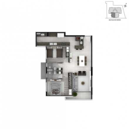 Apartamento 2 dormitórios - ONE Bairro Centro - Lajeado - RS