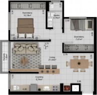 Apartamento 2 dormitórios - RESIDENCIAL ETERNITTY Bairro Universitario - Lajeado RS
