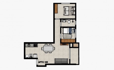 Apartamentos 2 dormitórios - CASA VERDE AMARELA - RES. FLORESTA Bairro Floresta - Lajeado - RS