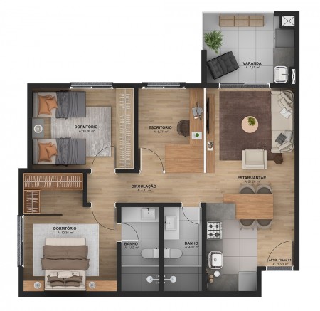 Apartamentos de 2 dormitórios - VIVANCE MOINHOS Bairro Moinhos - LAJEADO - RS