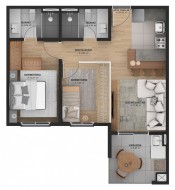 Apartamentos de 2 dormitórios - VIVANCE MOINHOS Bairro Moinhos - LAJEADO - RS