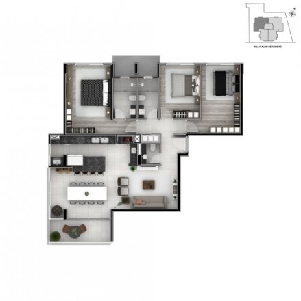 Apartamento 3 dormitórios - ONE Bairro Centro - Lajeado - RS